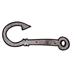 cartoon doodle fish hook