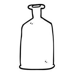 line drawing cartoon green bottle