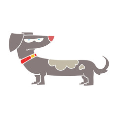 flat color illustration of a cartoon annoyed dog