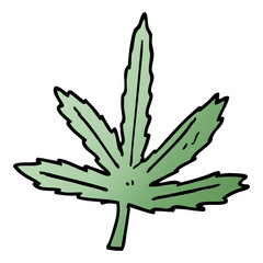 cartoon doodle marijuana leaf