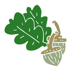 cartoon doodle acorn