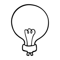 line drawing cartoon light bulb