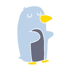 flat color style cartoon penguin