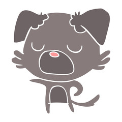 flat color style cartoon dog