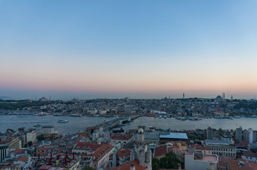Fototapeta premium View from above on Istanbul historic centre with red rooftops