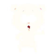 laughing teddy  bear flat color style cartoon