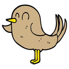 cartoon doodle garden bird