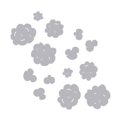 flat color illustration of a cartoon smoke clouds