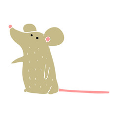 flat color illustration of a cartoon mouse