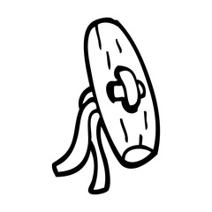 line drawing cartoon button