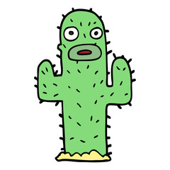 cartoon doodle cactus
