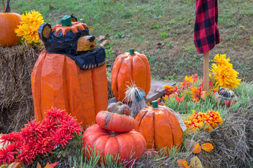 Bear in the Pumpkins Patch Autumn Decoration