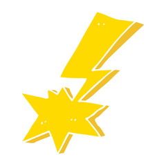 flat color style cartoon lightning bolt