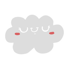 cute flat color style cartoon cloud