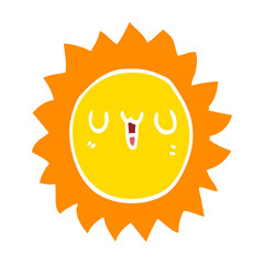 flat color style cartoon sun