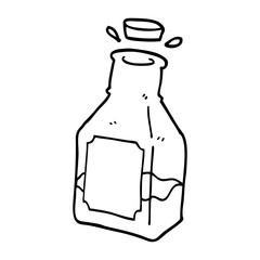 line drawing cartoon drink in decanter