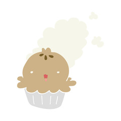 cute flat color style cartoon pie