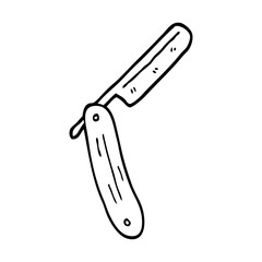 line drawing cartoon old style razor