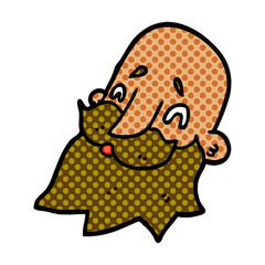 cartoon doodle man with beard