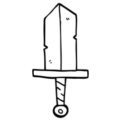 line drawing cartoon dagger