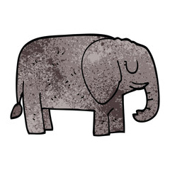 cartoon doodle elephant standing still