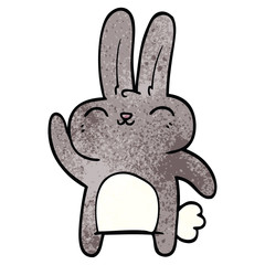 cartoon doodle happy rabbit