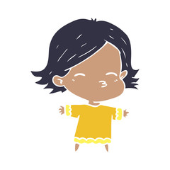 flat color style cartoon woman