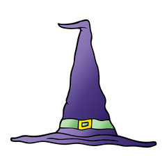 cartoon doodle witch hat