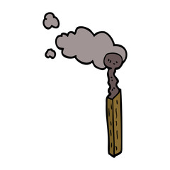 cartoon doodle burnt match