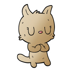 cartoon doodle happy cat