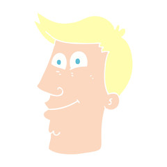 flat color illustration of a cartoon male face
