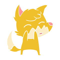 flat color style cartoon fox