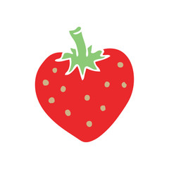 flat color style cartoon strawberry