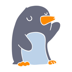 flat color style cartoon penguin