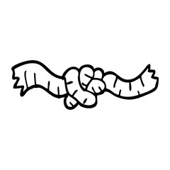 Fototapeta premium line drawing cartoon tied rope