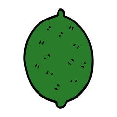 cartoon doodle lime fruit
