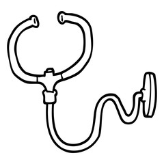 line drawing cartoon stethoscope