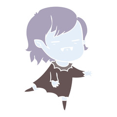 flat color style cartoon undead vampire girl