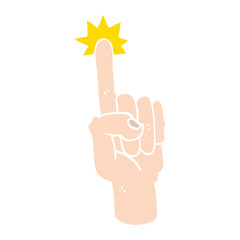 flat color style cartoon pointing finger