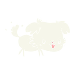 cute flat color style cartoon dog wagging tail
