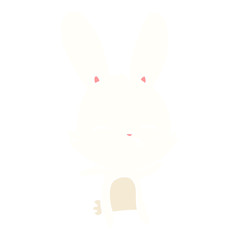 curious bunny flat color style cartoon