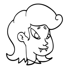 line drawing cartoon vampire head