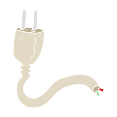 flat color illustration of a cartoon electrical plug