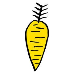 cartoon doodle yellow carrot