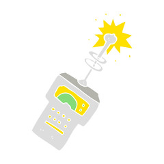 flat color illustration of a cartoon futuristic scanner