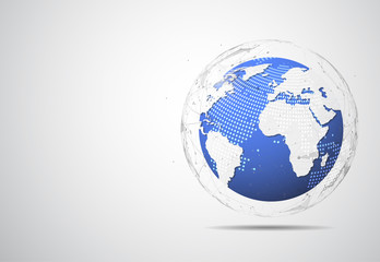 Global network connection. World map point and line composition concept of global business. Vector Illustration