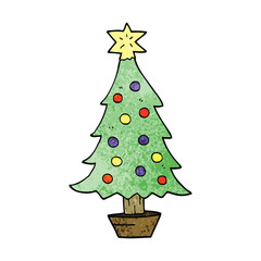 cartoon doodle christmas tree