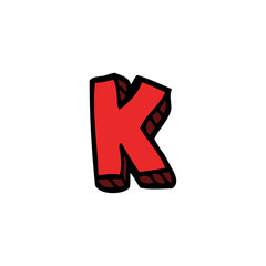 cartoon doodle letter k