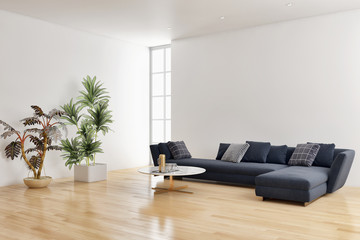 large luxury modern bright interiors Living room illustration 3D rendering computer digitally generated image