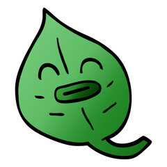 cartoon doodle autumnal leaf